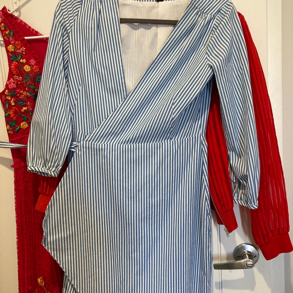 J crew wrap dress in blue